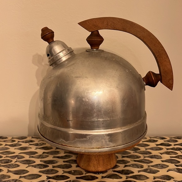 Vintage Aluminum Whistling Tea Kettle
Wood Handle - Picture 6 of 7